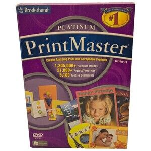Brøderbund Printmaster Platinum Version 18 Software NEW Sealed Rare